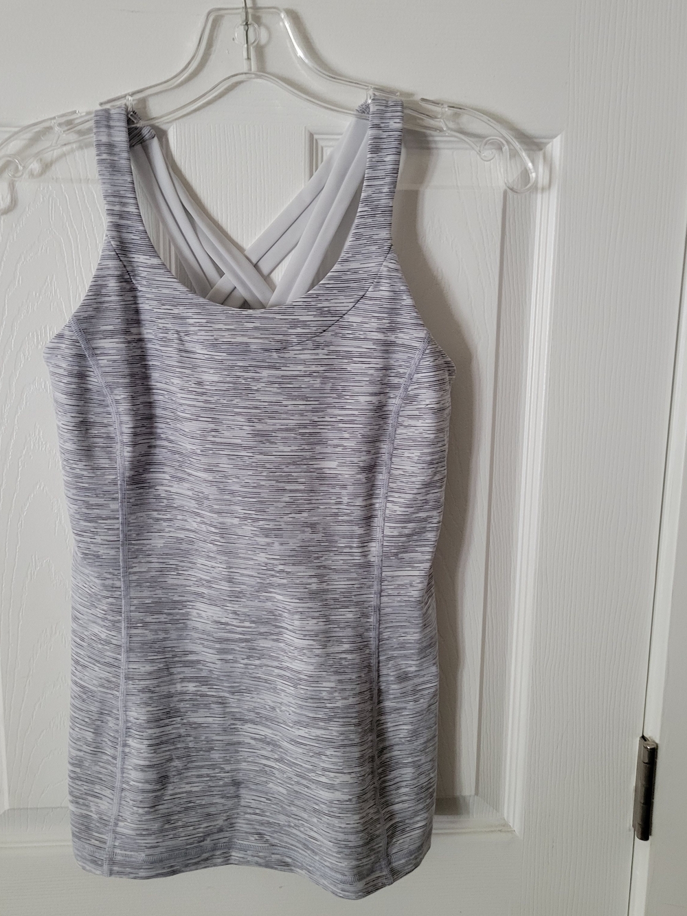 Lululemon HeatherGray Athletic Tank with Strappy Back sz 8